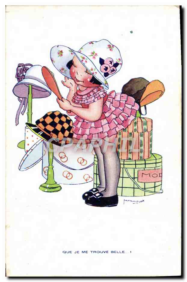 CPA Fantaisie Illustrateur Enfant Que je me trouve belle !