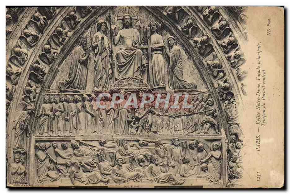 Église Notre-Dame, Façade principale, Portail central — Paris — Éditeur ND. Phot. n° 1231