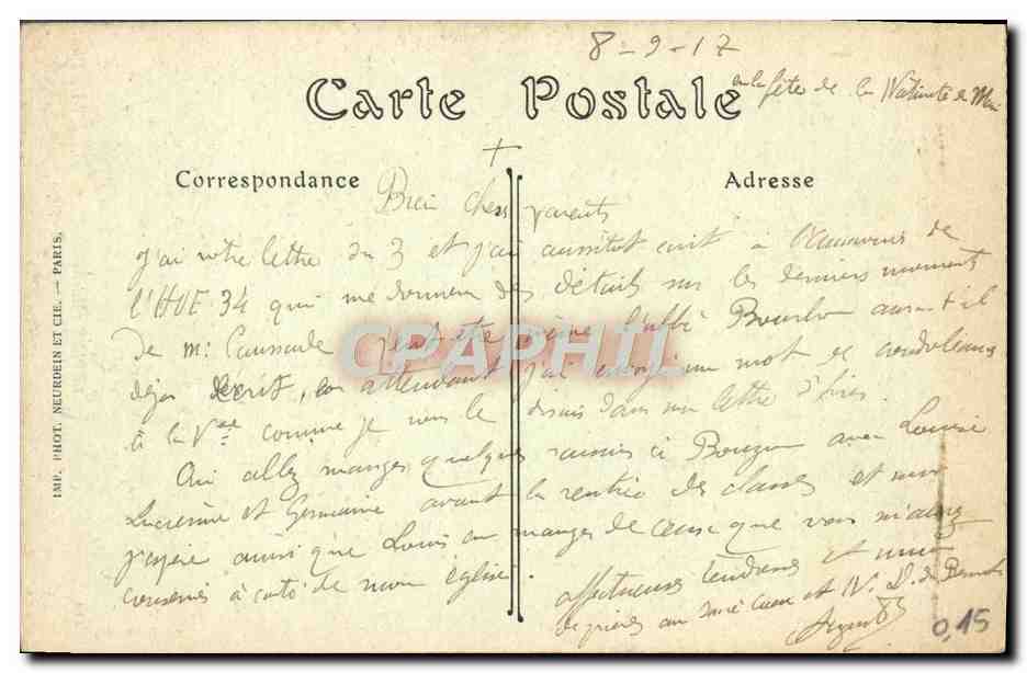 CPA Basilique Notre Dame La Rosace Paris — Verso