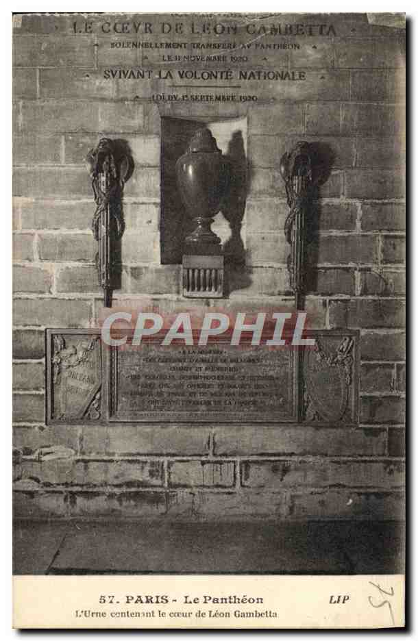 CPA Paris Le Pantheon L'Urne Contenant le coeur de Gambetta