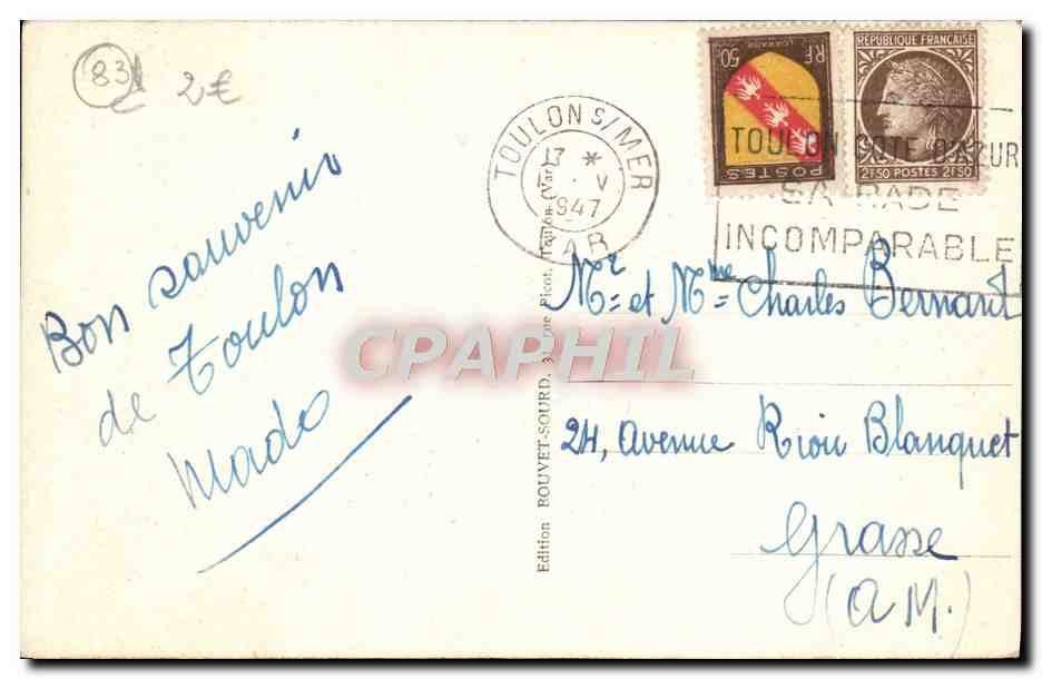 Toulon — Vue générale — Edition Bouvet-Sourd, n° 181 — Reverso