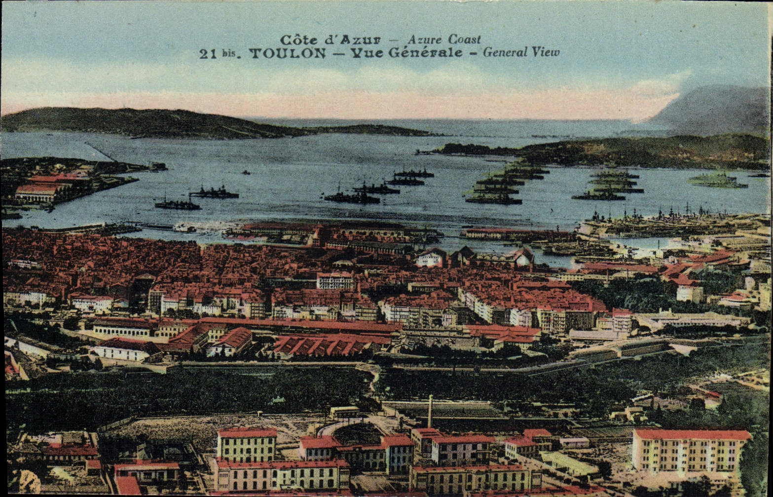 Toulon — Vue Générale — éditeur : Imprimerie de la Côte d'Azur, Jean Aicard - Recto