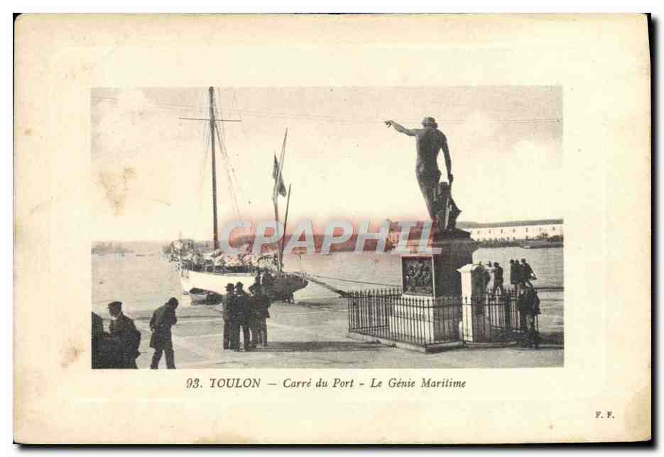 CPA Toulon Carre Du Port Le Genie Maritime Bateau