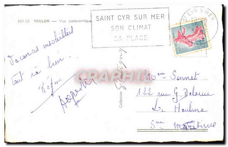 Toulon — Vue panoramique — Saint Cyr sur Mer — Verso