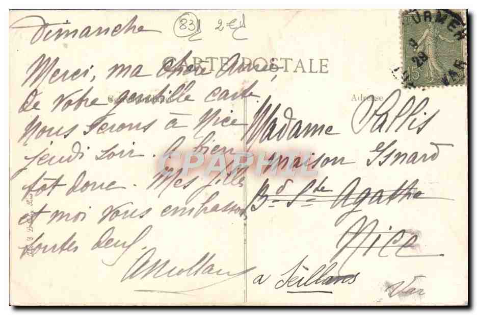 CPA Toulon La Mairie  — Verso