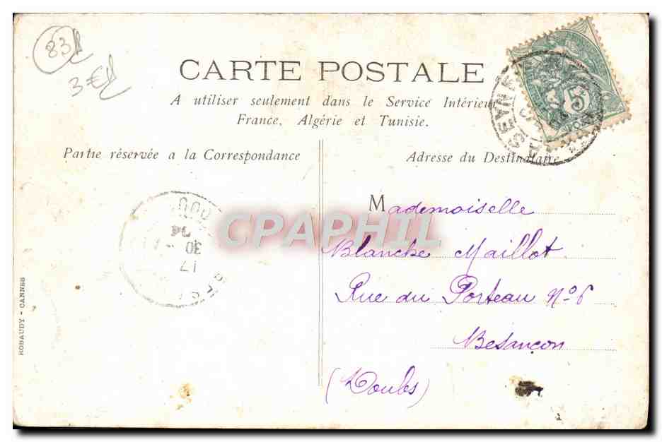 Toulon — Le Théâtre Municipal — Cliché Giraud Clavei — Verso