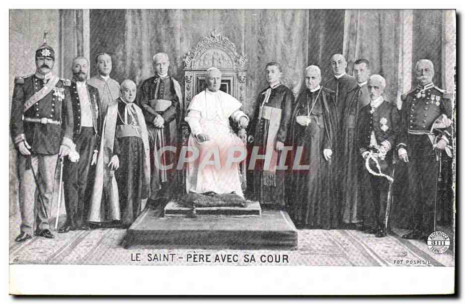 CPA Pape Le saint pere avec sa cour