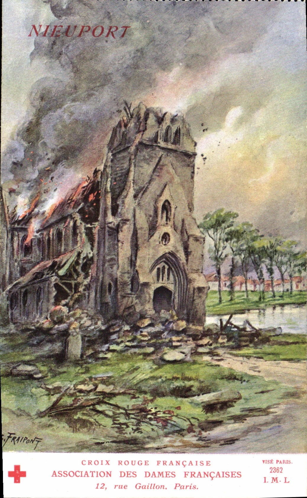 CPA Croix Rouge Association des Dames Francaises Rue Gaillon Paris Nieuport