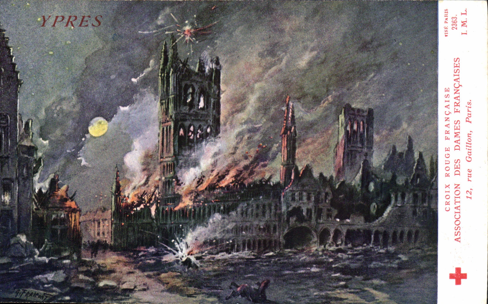 CPA Croix Rouge Association des Dames Francaises Rue Gaillon Paris Ypres