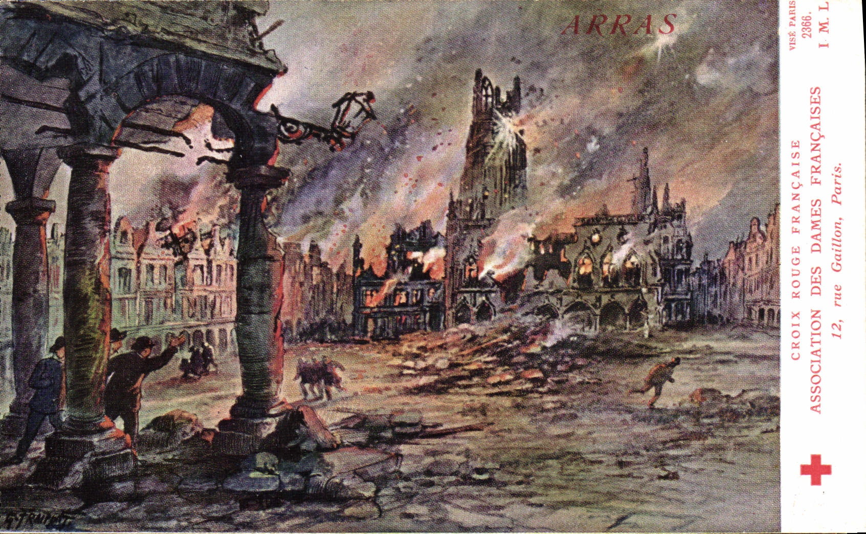 CPA Croix Rouge Association des Dames Francaises Rue Gaillon Paris Arras