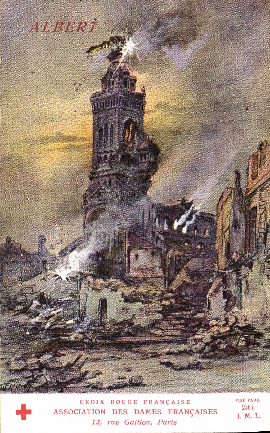 CPA Croix Rouge Association des Dames Francaises Rue Gaillon Paris Albert