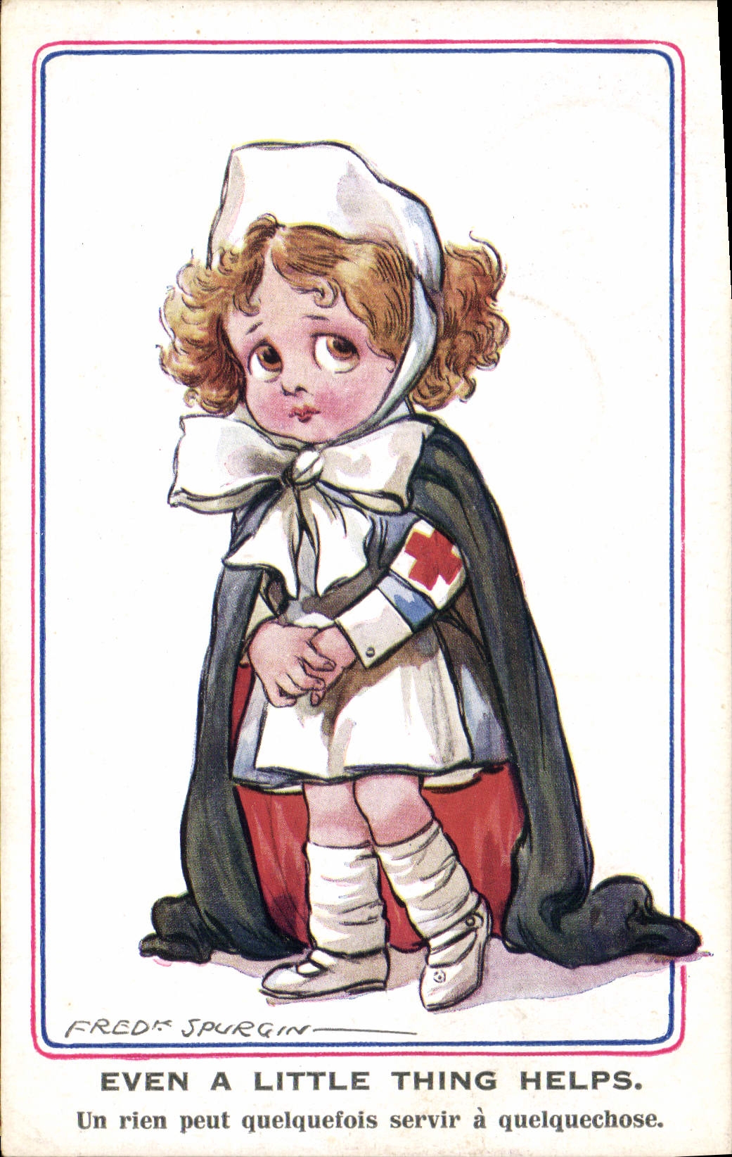 CPA Croix Rouge Enfant Infirmiere Fred Spurgin