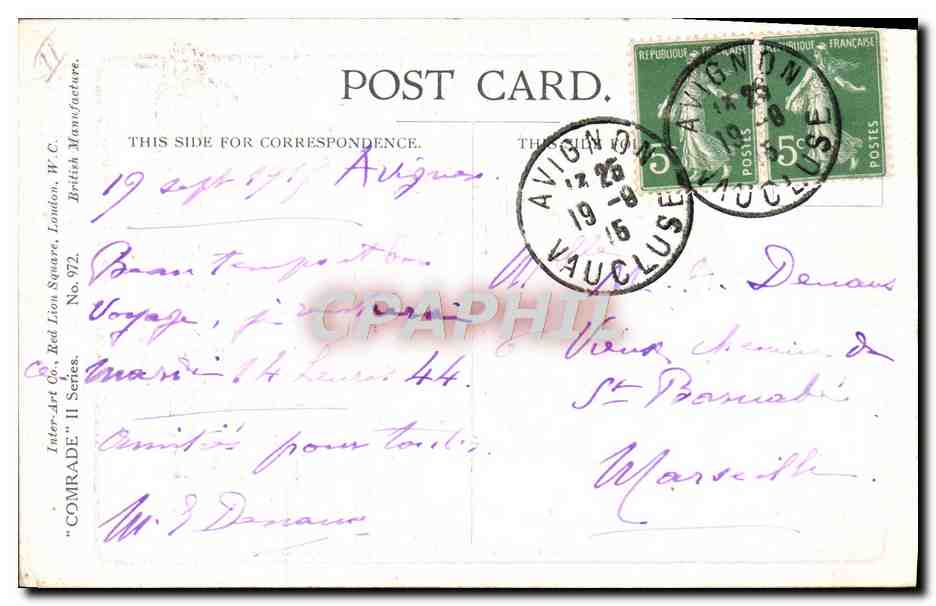 CPA Croix Rouge Enfant Infirmiere Fred Spurgin — Rückseite