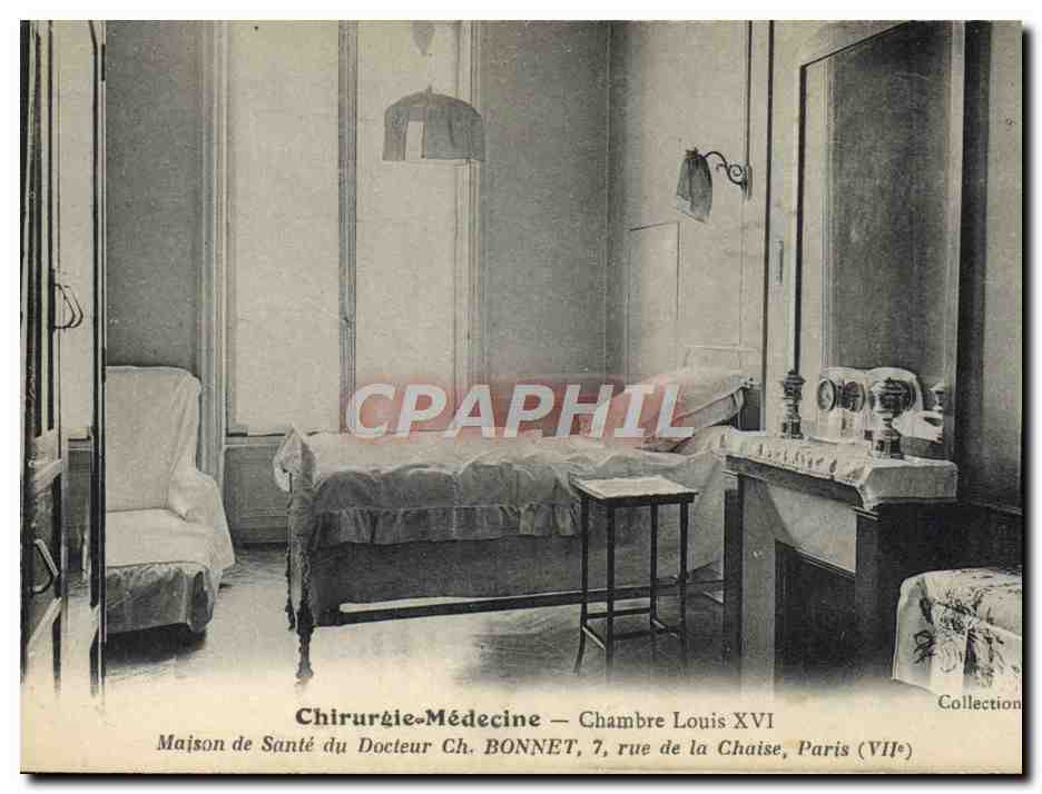CPA Chirurgie Medecine Chambre Louis XVI Maison de sante du Docteur Ch Bonnet Rue de la Chaise Paris 
