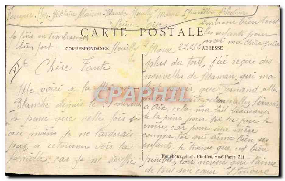 CPA Groupe de mutiles recompenses a l'exposition des Travaux executes par eux a Maison Blanche Neuilly sur Marne  — Rückseite
