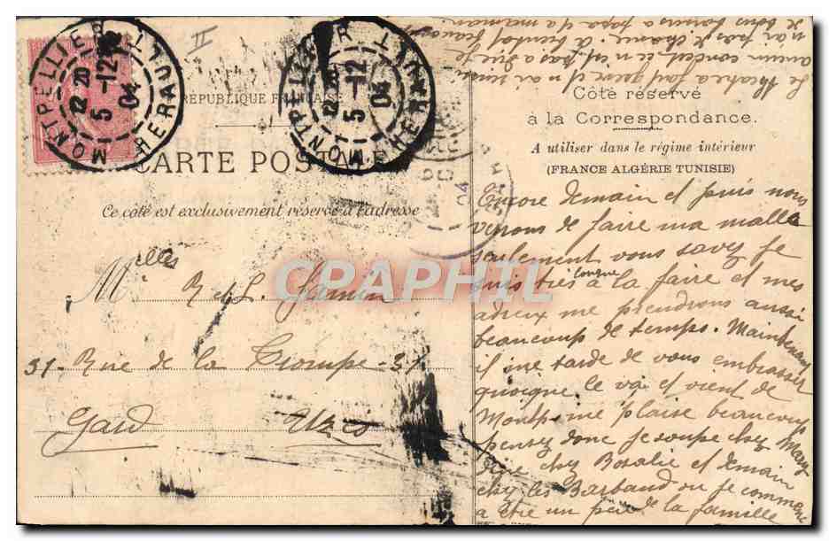 CPA Montpellier La faculte de Medecine  — Rückseite