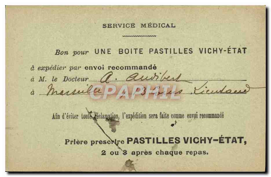 Pastillerie de la Compagnie Fermière — Établissement Thermal de Vichy — Vichy (Allier) — Rückseite