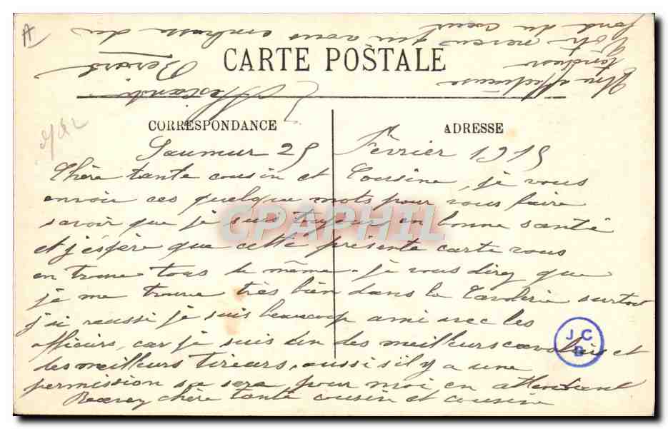 CPA Cheval Hippisme Saumur Ecole d'application de cavalerie Carrousel militaire — Verso