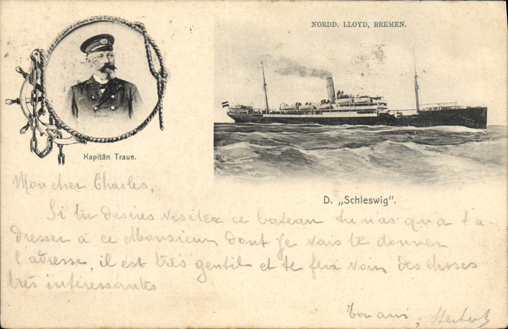 Capitán Traue — D. „Schleswig“ — Editor v. W. Sander & Sohn