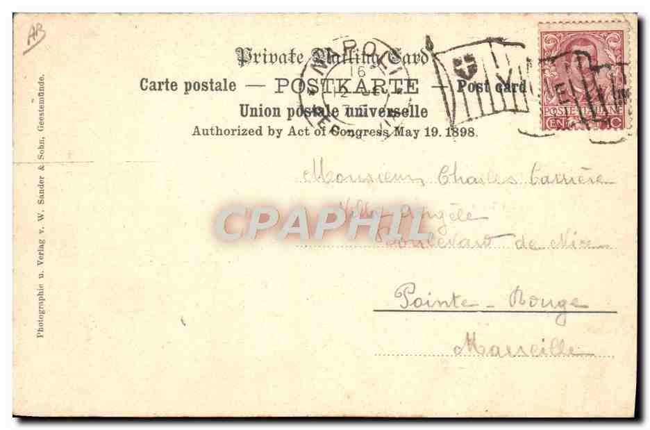 Capitán Traue — D. „Schleswig“ — Editor v. W. Sander & Sohn — Reverso