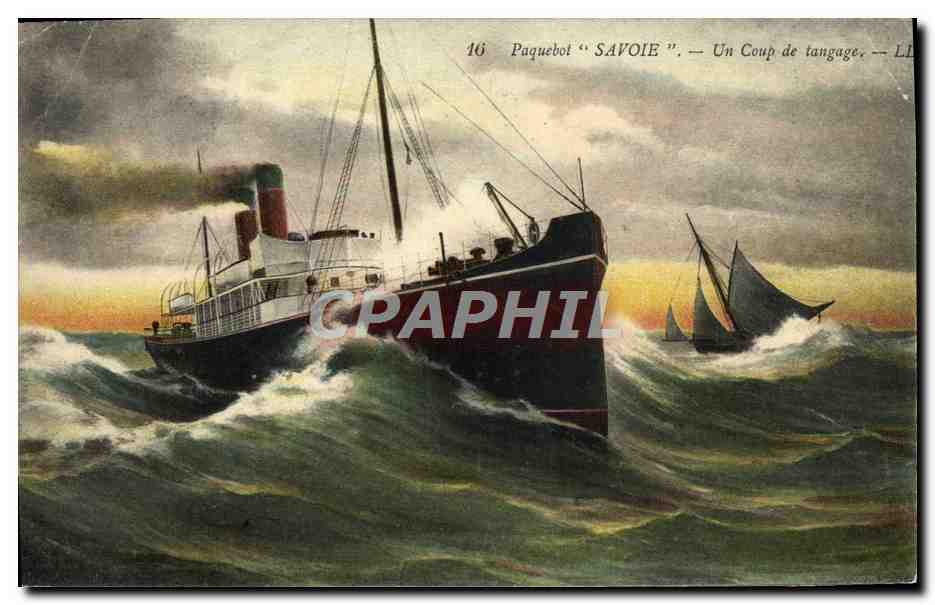 Paquebot "SAVOIE" — Un Coup de tangage — LL 16