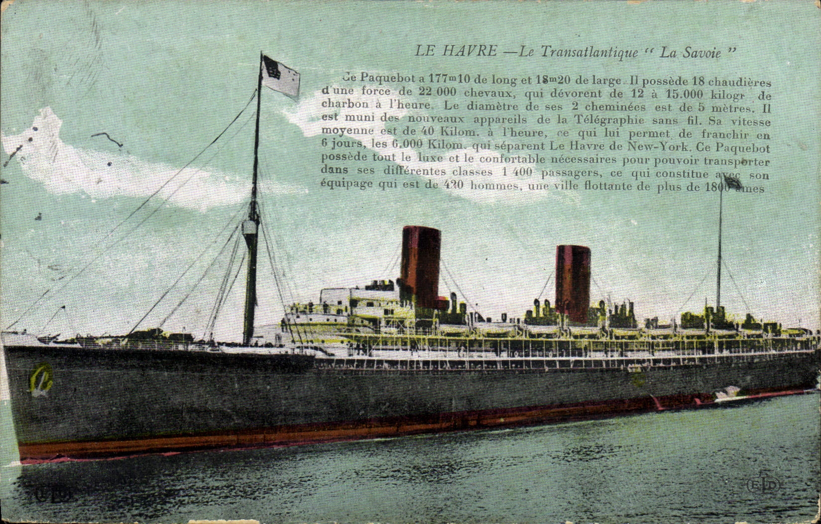 Le Havre — El Transatlántico "La Savoie" — Editor no identificado