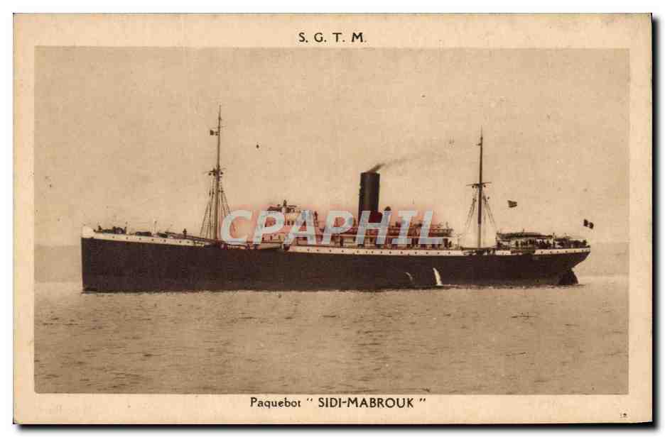 CPA Bateau Paquebot Sidi Mabrouk SGTM 