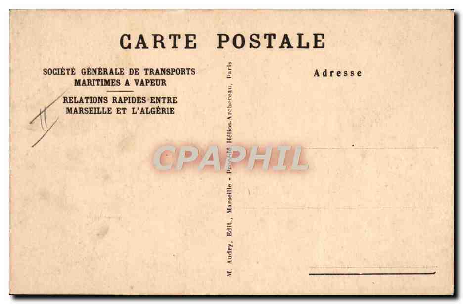 CPA Bateau Paquebot Sidi Mabrouk SGTM  — Verso