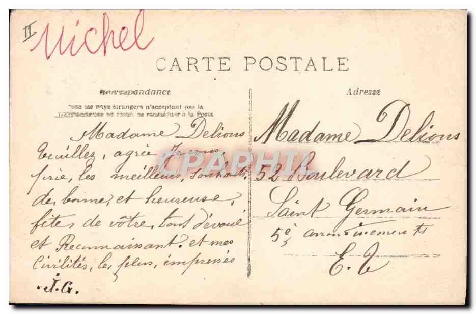 CPA Prenom Helene — Rückseite