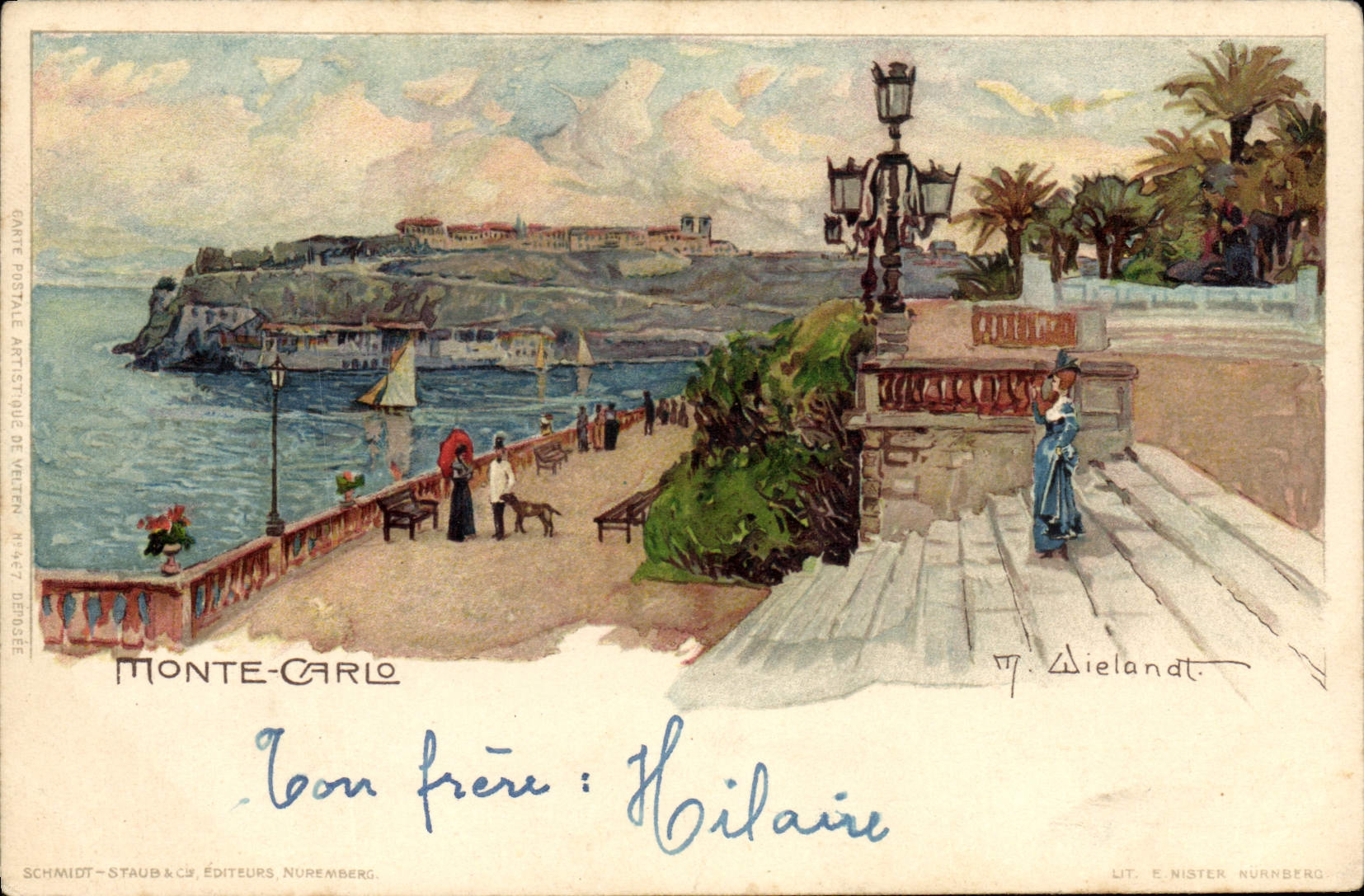 Monte-Carlo — vue du port et du promenade — Schmidt & Staub, Nuremberg