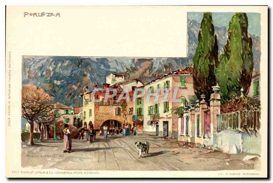CPA Illustrateur Porlezza Chien