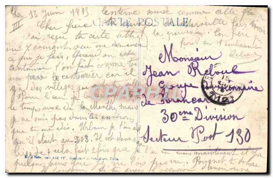 CPA Militaria Soeur Julie de Gerbeviller — Verso