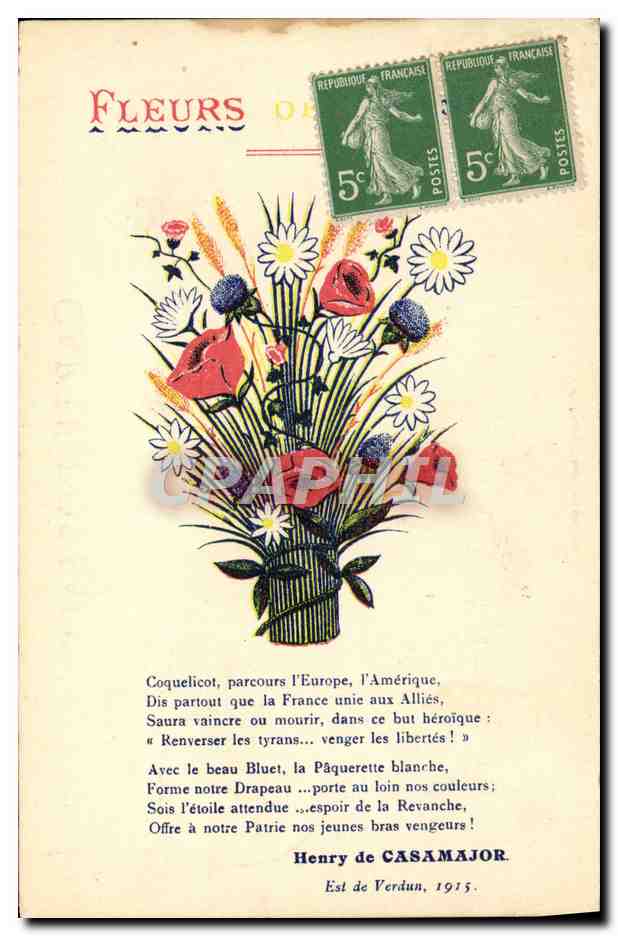 CPA Militaria Fleurs Henry de Casalajor Verdun 