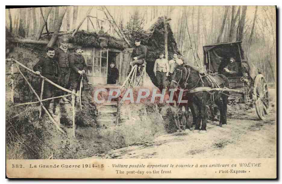 Carreta postal que lleva el correo a nuestros artilleros en Woëvre — Phot-Express