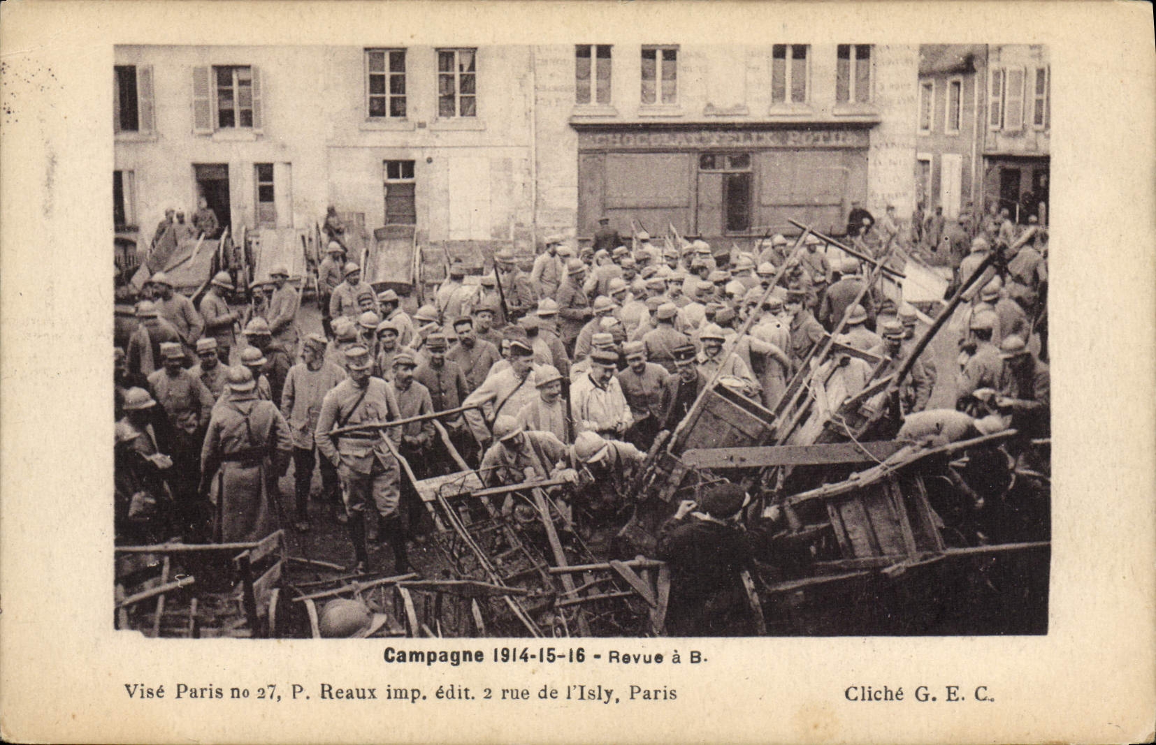 Campagne 1914-15-16 — Visé Paris no 27, P. Reaux imp. édit. 2 rue de l'Isly, Paris - Anverso