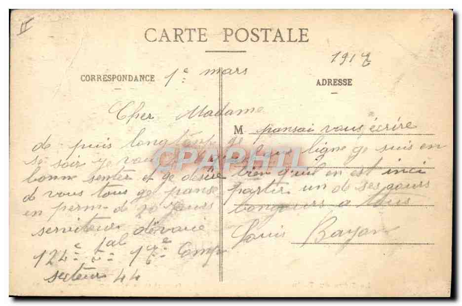 CPA Militaria le reve du poilu  — Rückseite