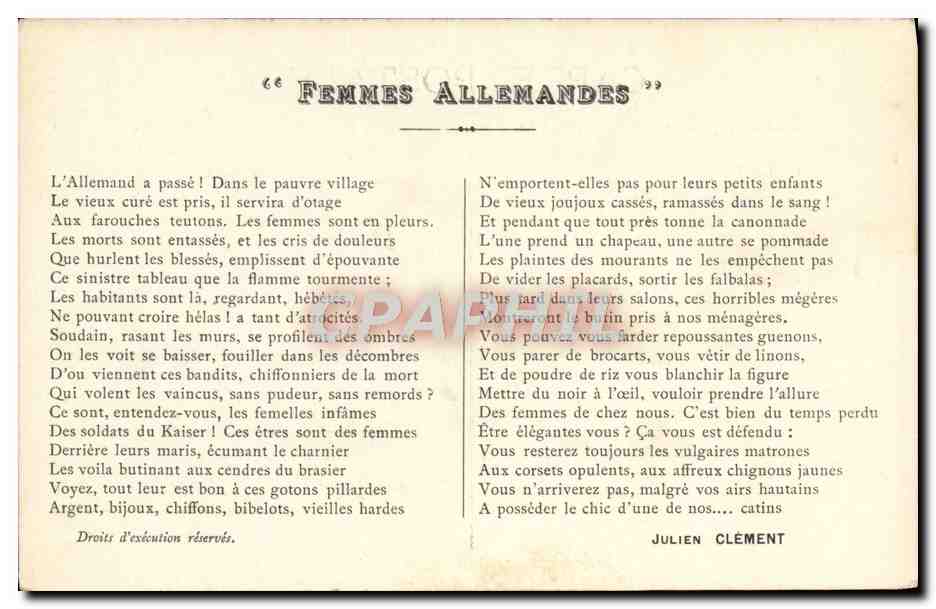 CPA Militaria Chanson Femmes allemandes
