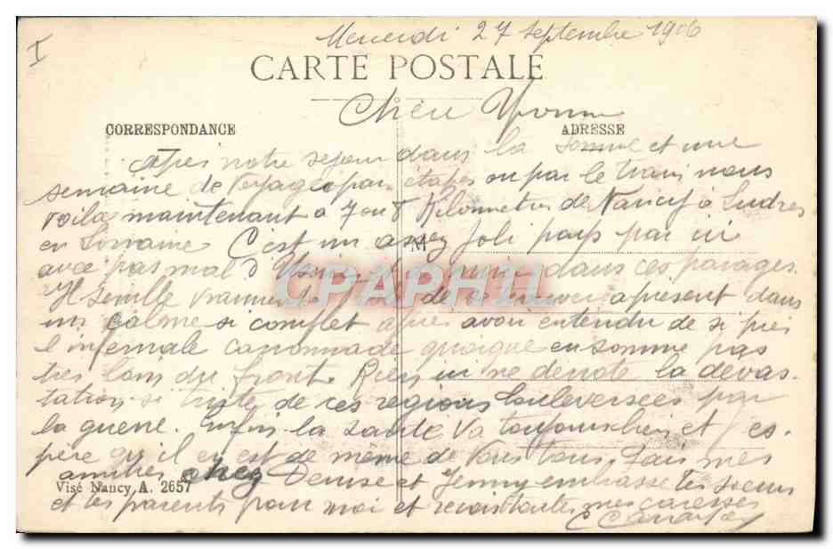 Tombes des Officiers — cimetière militaire — Nancy, A. 2657 — Reverso