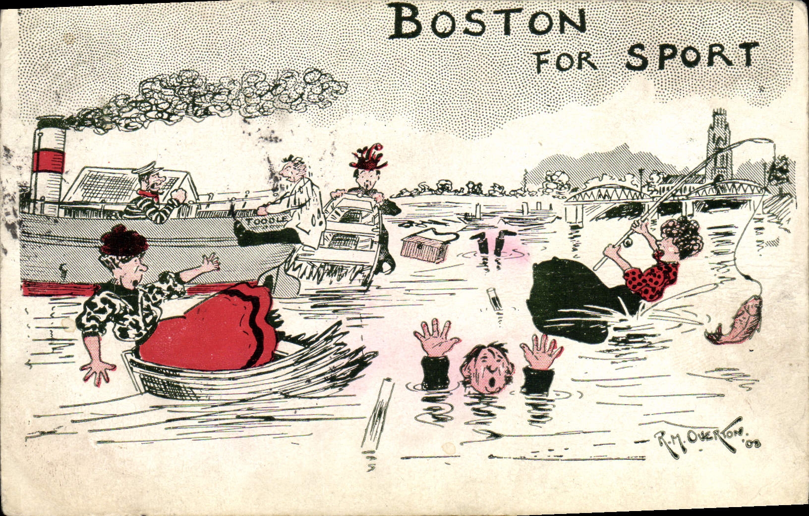 CPA Fantaisie Illustrateur Boston for sport 
