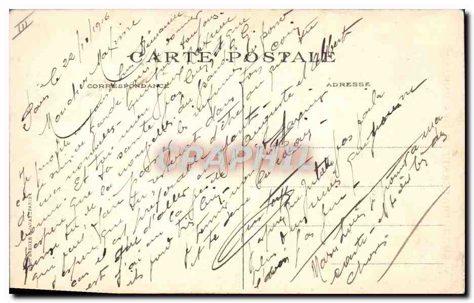 Brüderliche Liga der Kinder Frankreichs — Paris — Olwé, 1916 — Rückseite