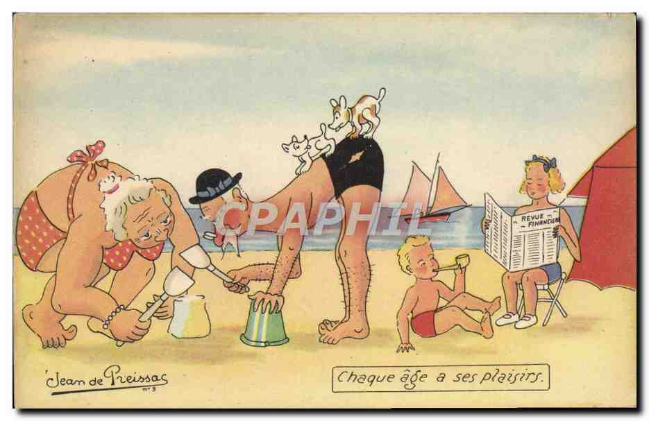 CPA Fantaisie Illustrateur Jean de Preissac Chaque age a ses plaisirs 