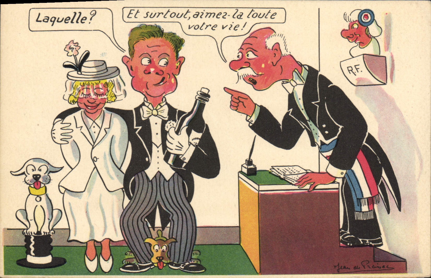 CPA Fantaisie Illustrateur Jean de Preissac Mariage 