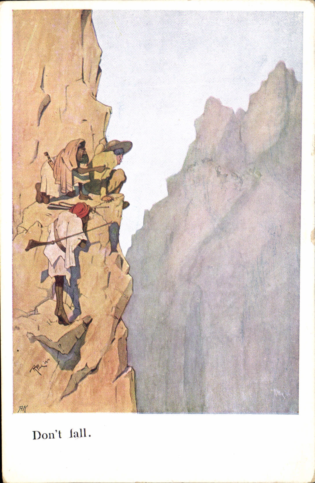 CPA Fantaisie Illustrateur Afrique Don't fall