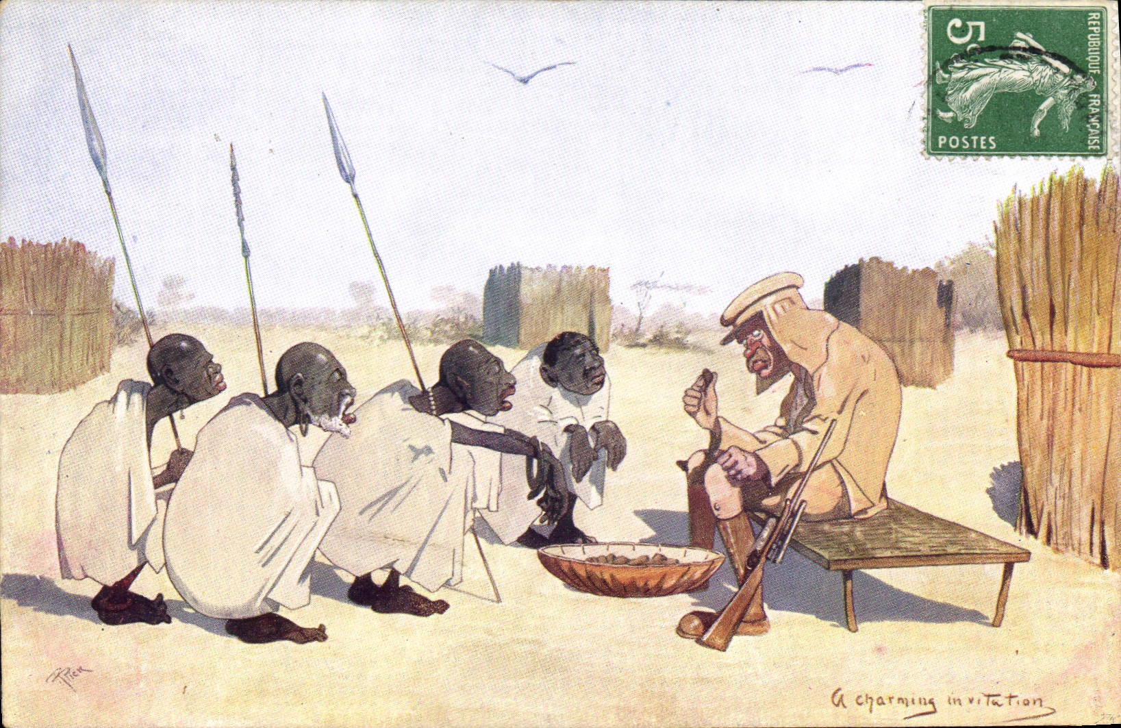 CPA Fantaisie Illustrateur Afrique 