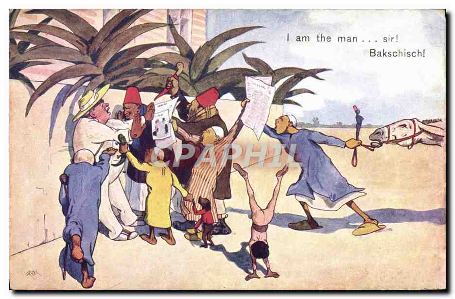 CPA Fantaisie Illustrateur Egypt Egypte Bakschisch