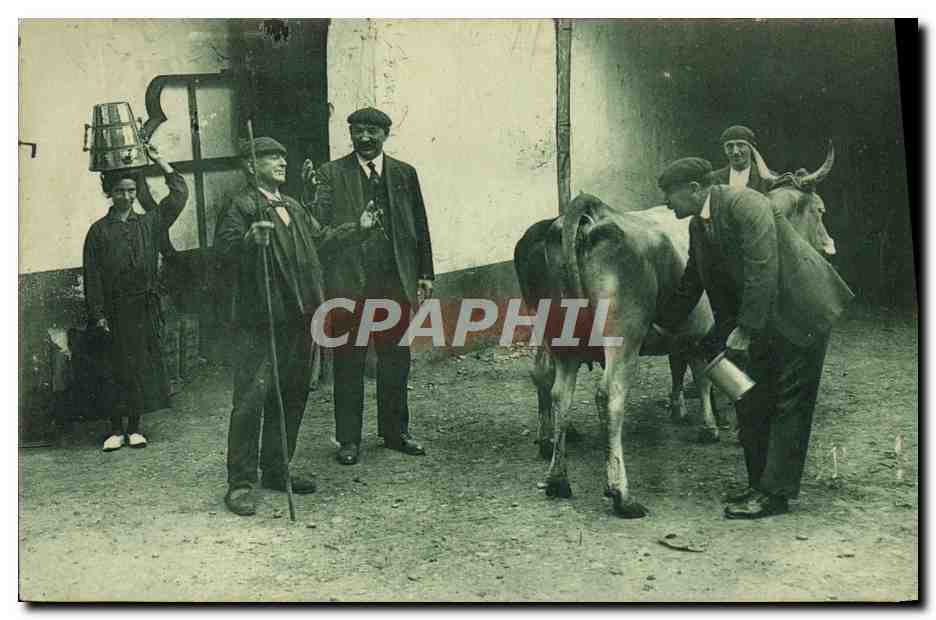 CPA Folklore Pays basque Scene d'achat d'une vache