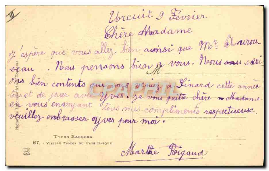 CPA Folklore Types basques Vieille femme du pays basque  — Verso