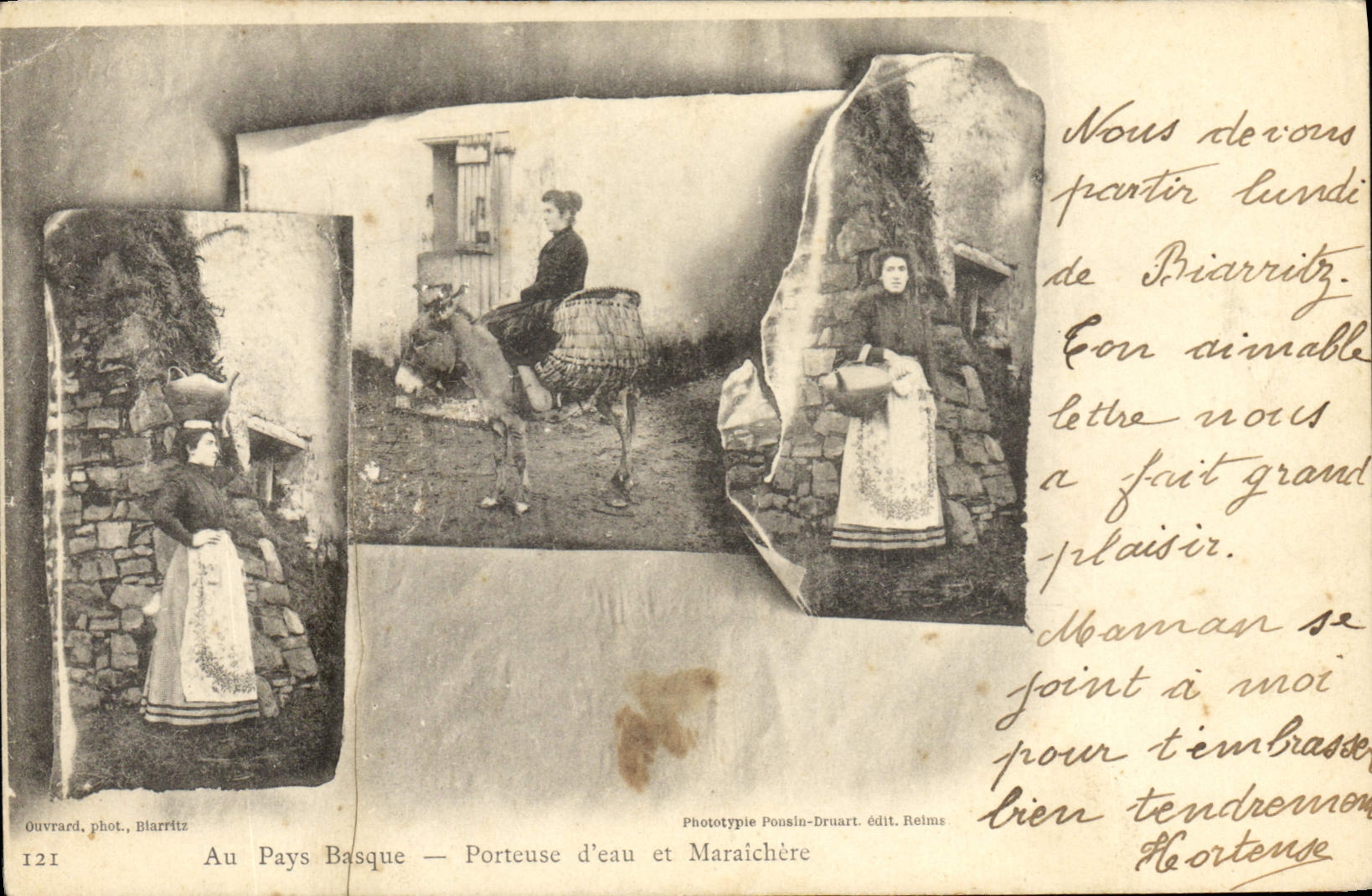 CPA Folklore Au pays basque Porteuse d'eau et maraichere 