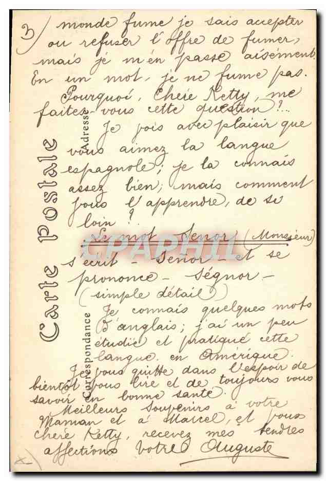 CPA Folklore Jeune femme basquaise  — Verso