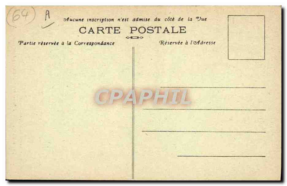 CPA Folklore Type basque Femme revenant de la fontaine — Verso